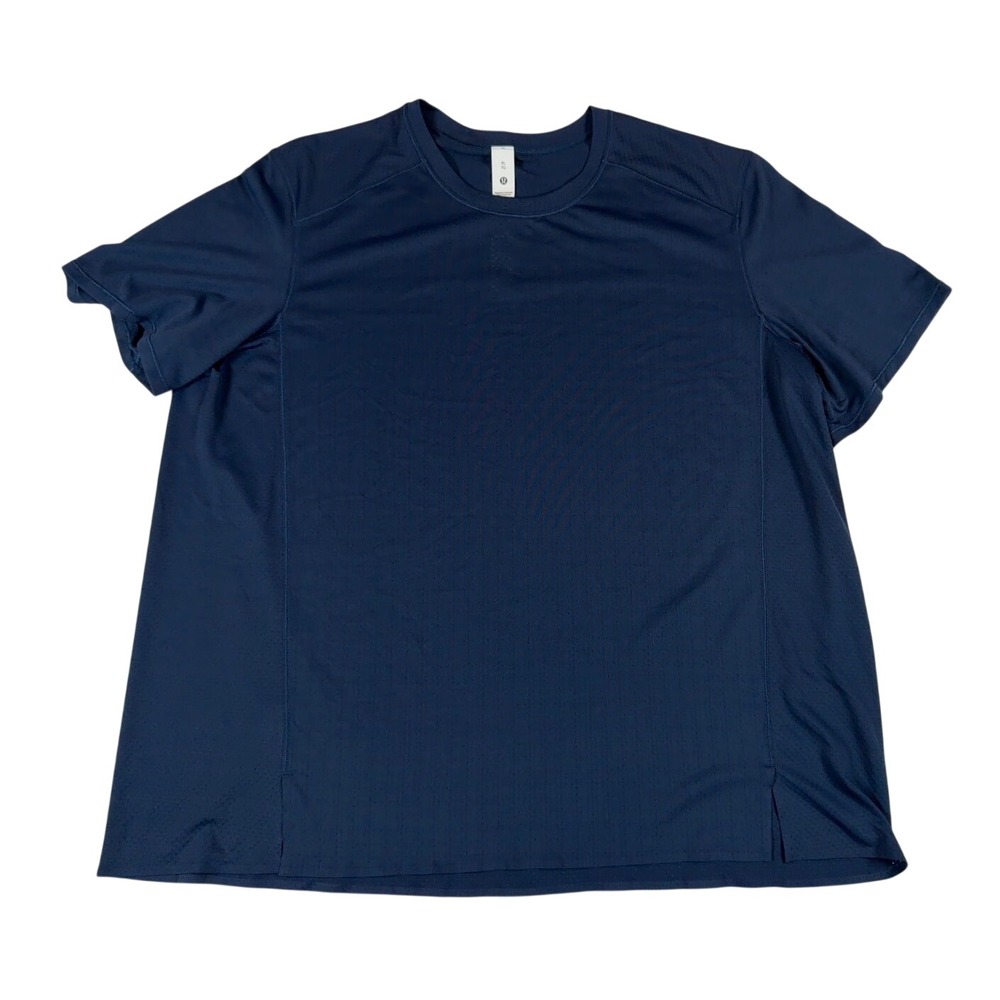 Lululemon Fast and Free Short Sleeve Shirt XL Navy Blue LW3IIYS Active Top
